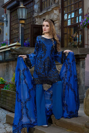 Beautiful Pakistani designer blue sequins embroidered dress