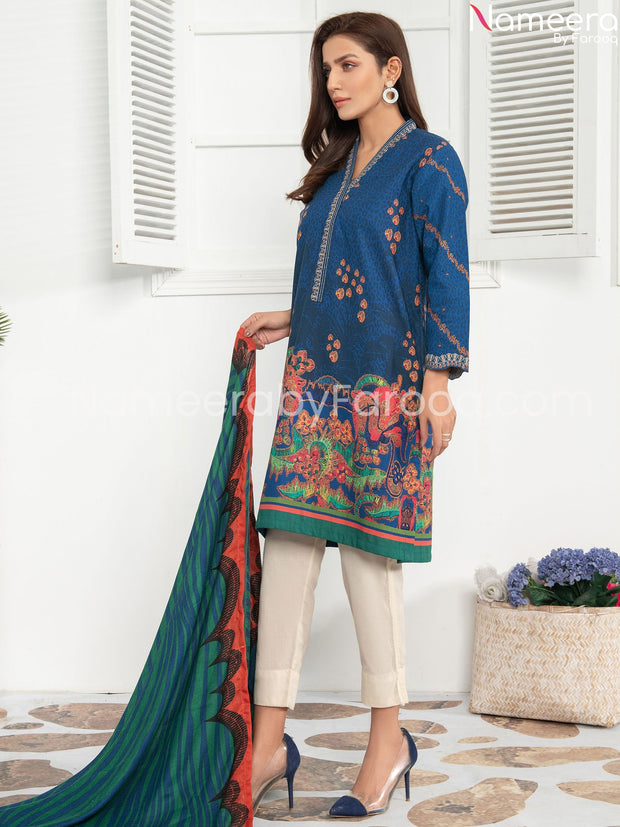  blue embroidered suit 2021