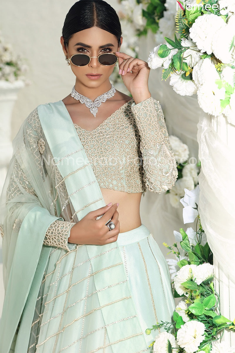 blue lehenga choli designs
