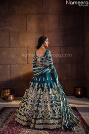blue lehnga choli