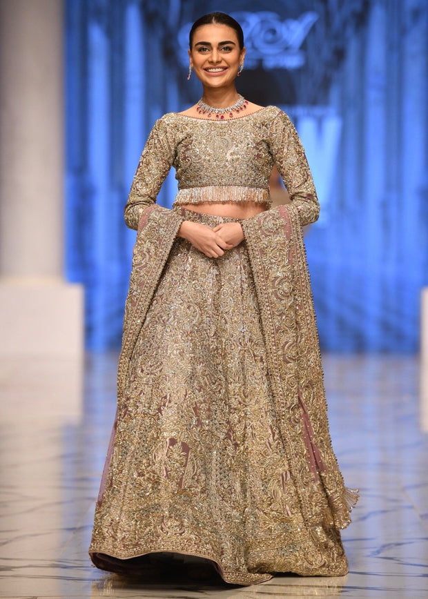 Beautiful bridal embroidered lehnga dress in lavish pink color # B3367