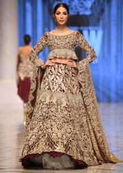Beautiful bridal embroidered lehnga outfit in maroon color