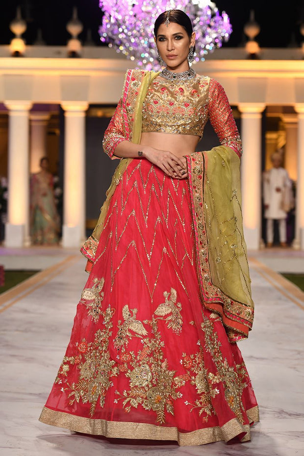 Beautiful designer bridal mehndi outfit embroidered in pink color # B3422