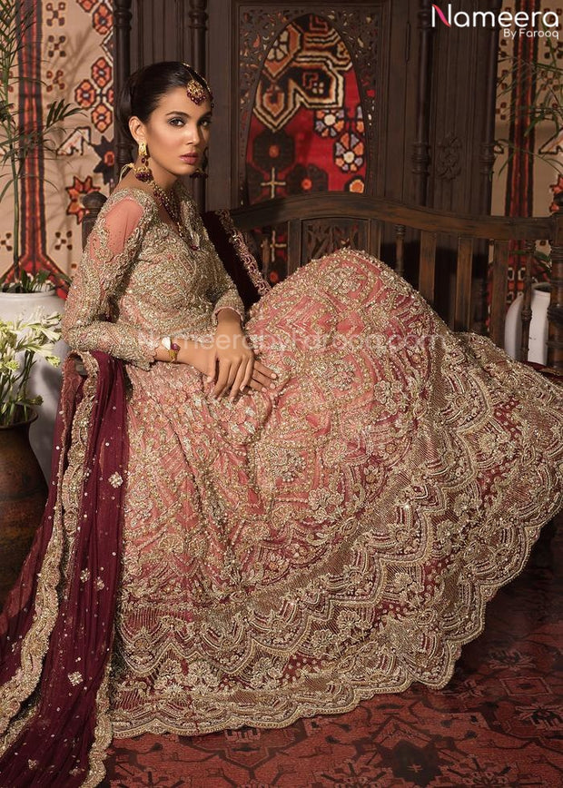 grey and pink walima dress Get your hands on this fabulous dress by sending email at zebaishcollection@hotmail.com or WhatsApp at +923453973384