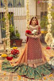 bridal lehenga pakistani red