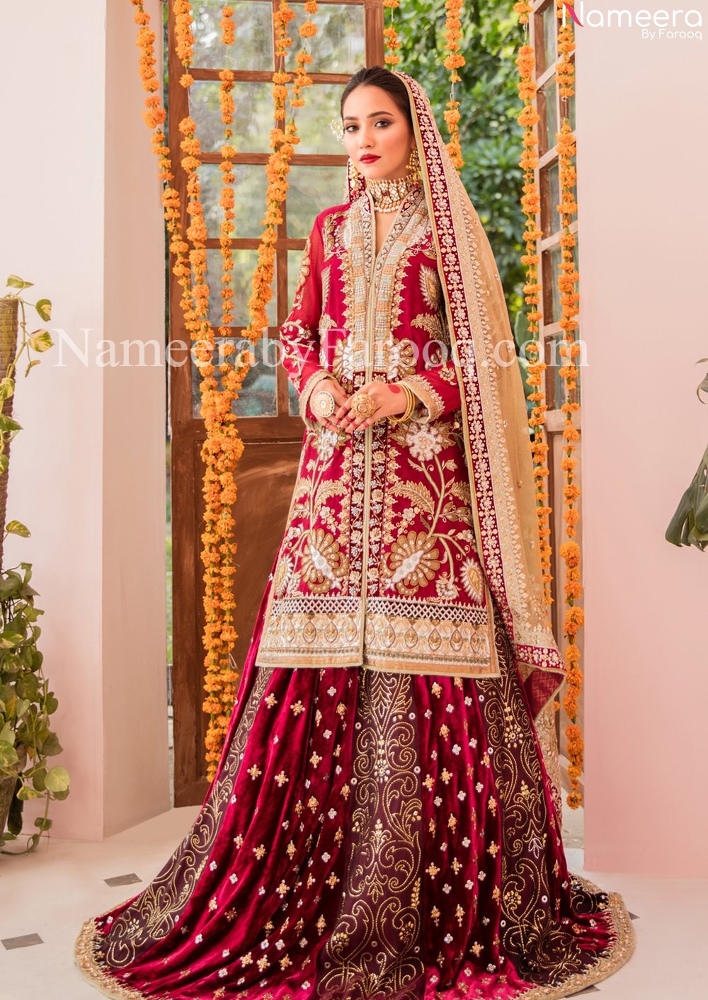 Bridal Maroon Lehenga