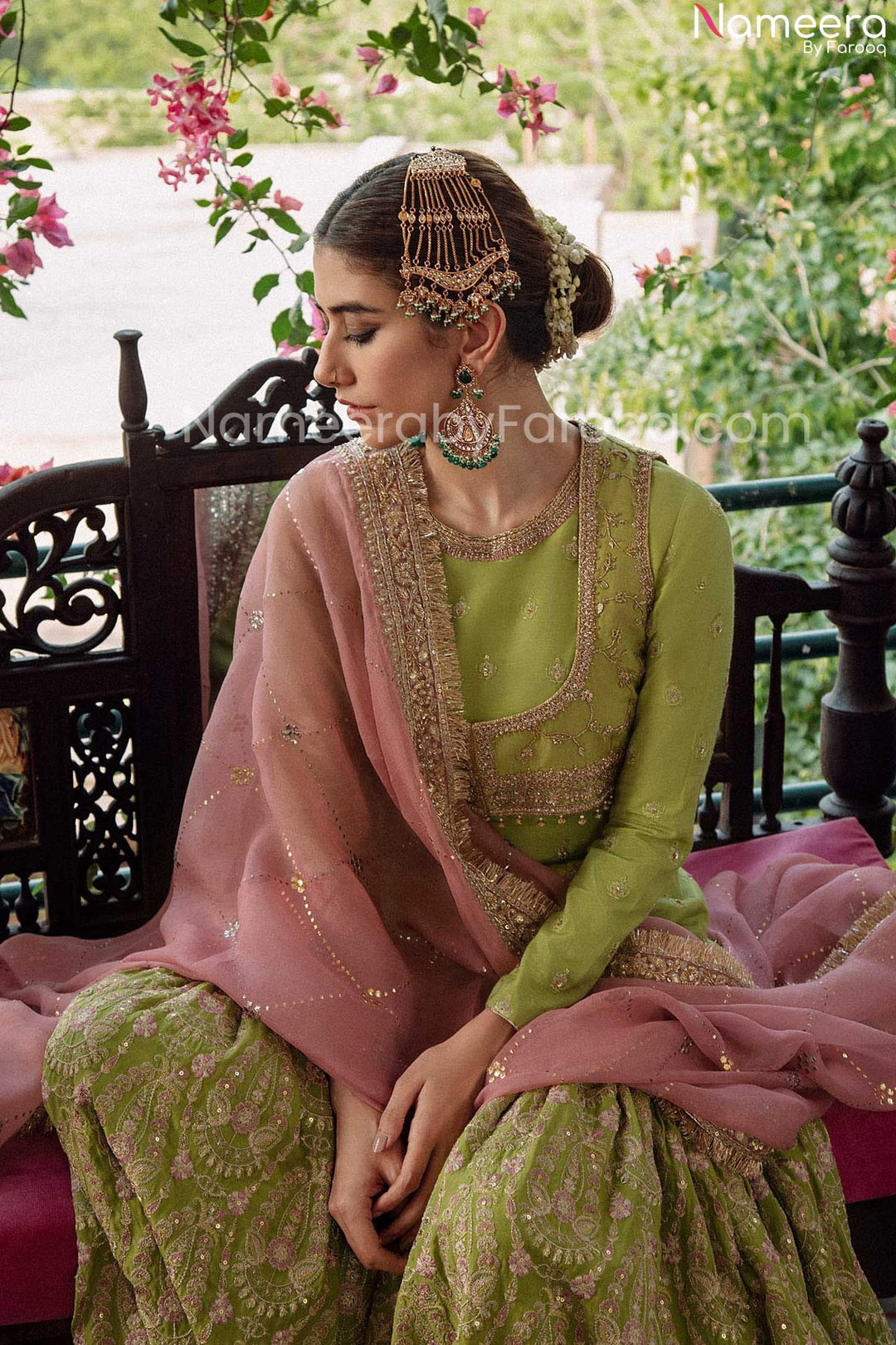 bridal mehndi lehenga