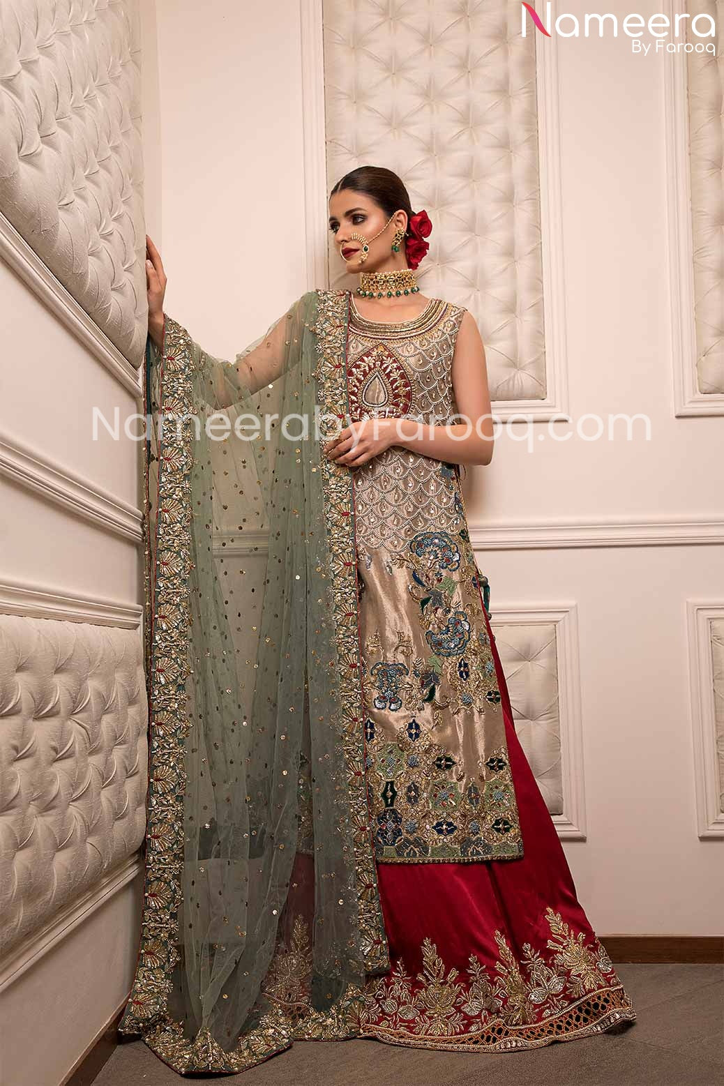 bridal red lehnga