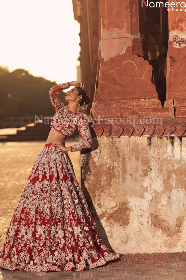 bridal red lehnga