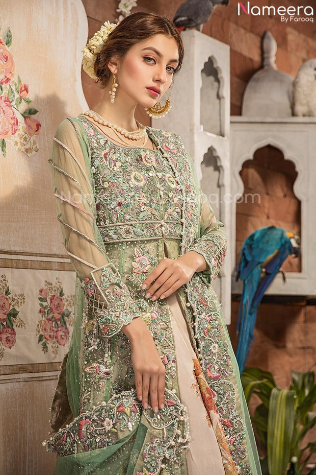 bridal sea green dress
