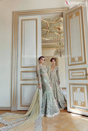 bridal sea green lehenga