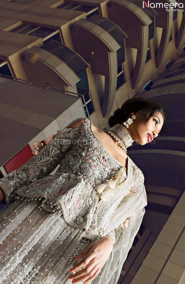 bridal short frock with lehenga