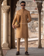 brown sherwani