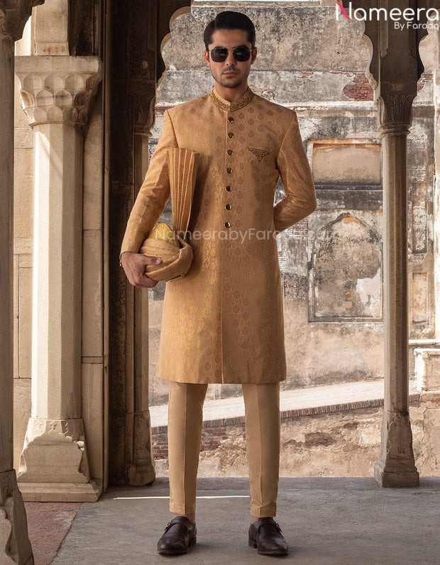 brown sherwani