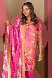 Latest Summer Pakistani casual printed lawn outfit in pink color # P2506