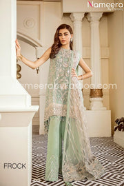 chiffon light green suit