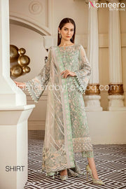  chiffon light green suit 2021