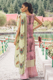 Pakistani designer cotton embroidered dress in light purple color # P2366