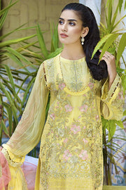Beautiful crinkle chiffon dress in lavish yellow color # P2292