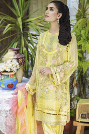 Beautiful crinkle chiffon dress in lavish yellow color # P2292