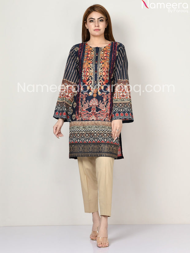 Dark blue embriodered dress