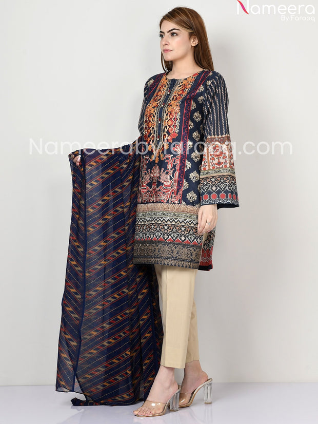 Pretty Dark blue embriodered dress 