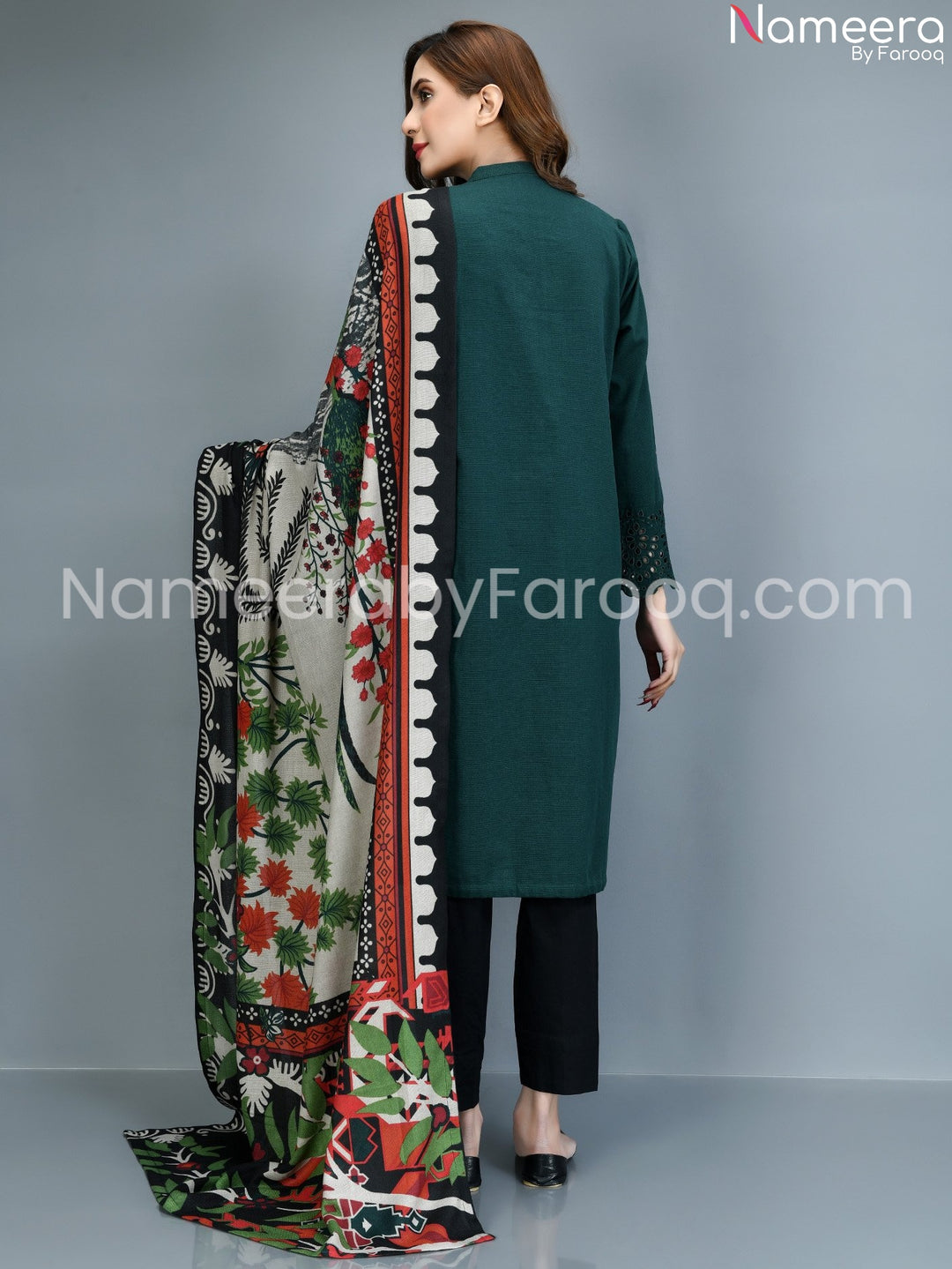 Dark green Embriodered dress 2021