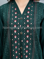 Dark green Embriodered dress online