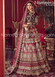 dark red mehroon lehnga