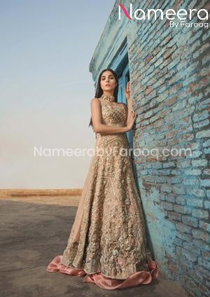 peach bridal dress pakistani 2021