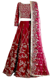 Deep Maghenta Bridal lehenga Choli 