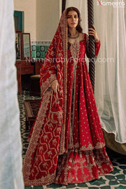 deep red bridal lehenga