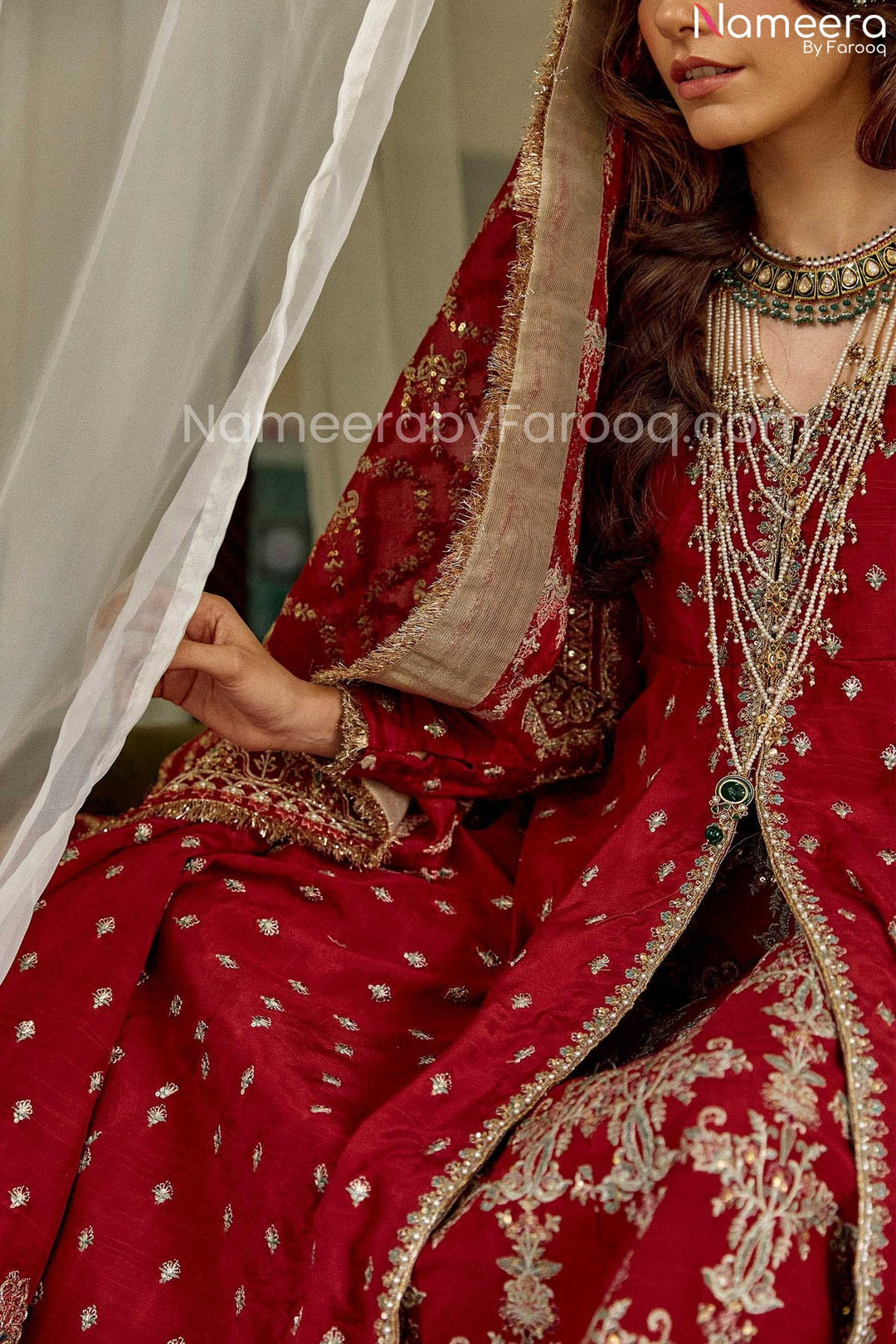 deep red lehenga