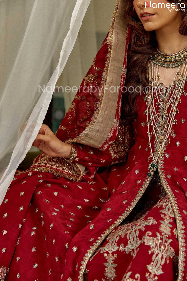deep red lehenga