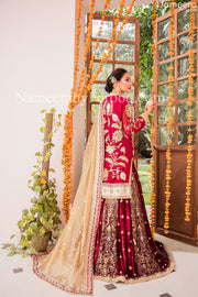 deep red lehenga