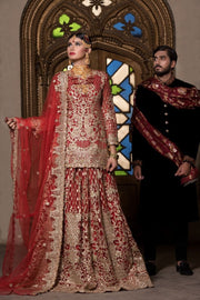 Beautiful designer bridal outfit in pinkish red color # B3301