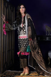 Pakistani designer dobby woven dress for casual wear in black color # P2391