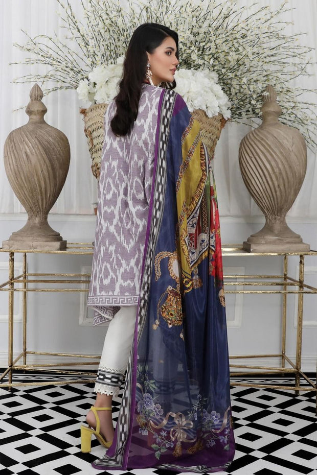 Pakistani designer woven dress for casual wear in grey color # P2387