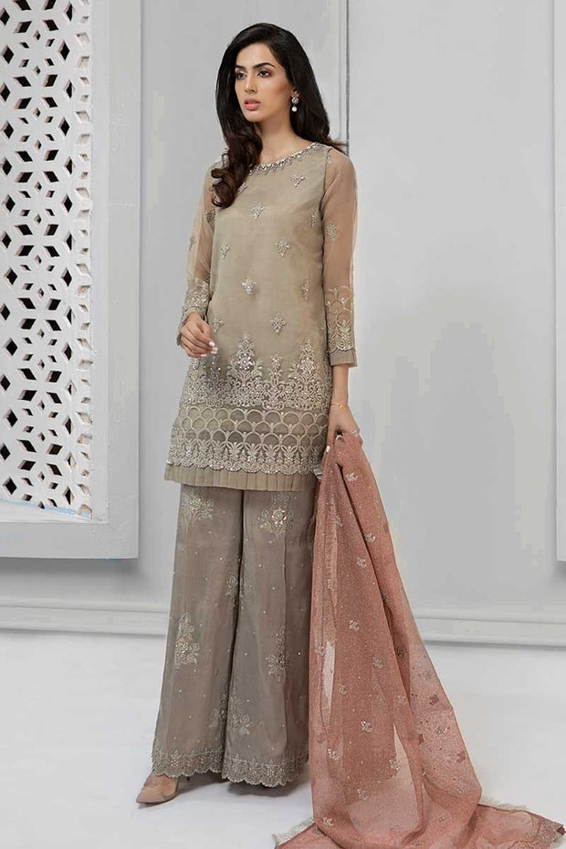 Elegant designer suit pakistani in lavish beige color