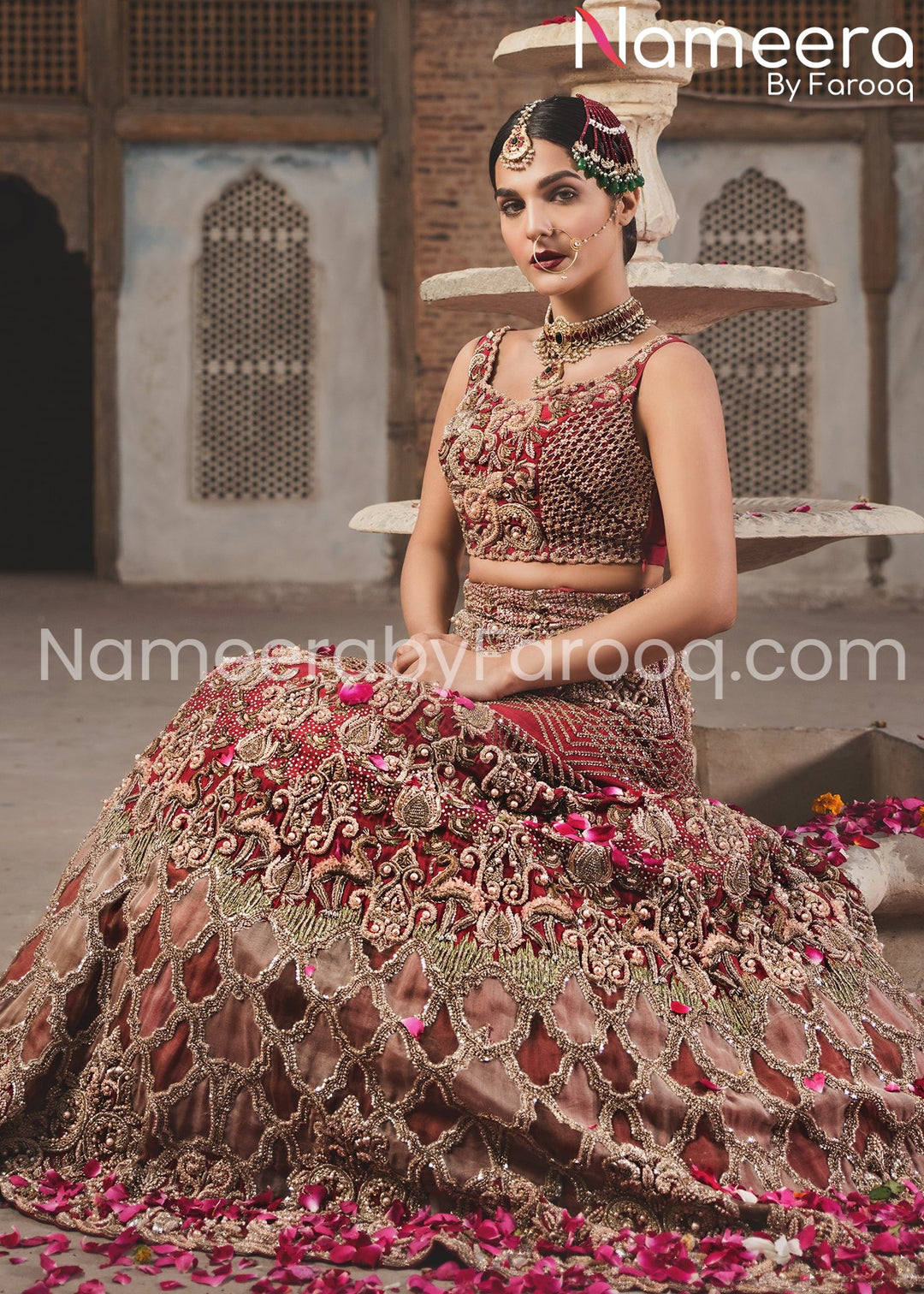designer bridal red lehnga