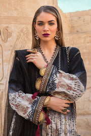Pakistani embroidered designer eid dress in black and skin color