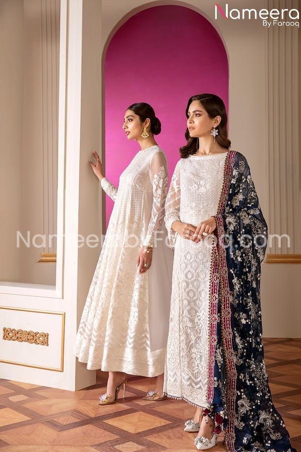 Designer long frock with  net dupatta 2021
