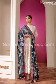 chiffon long frock with  net dupatta