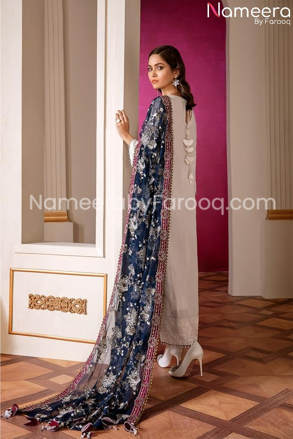 Designer long  shirt with  net dupattta