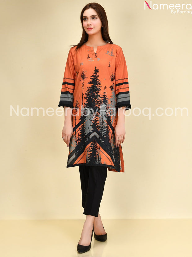 Designer orange and black dress online