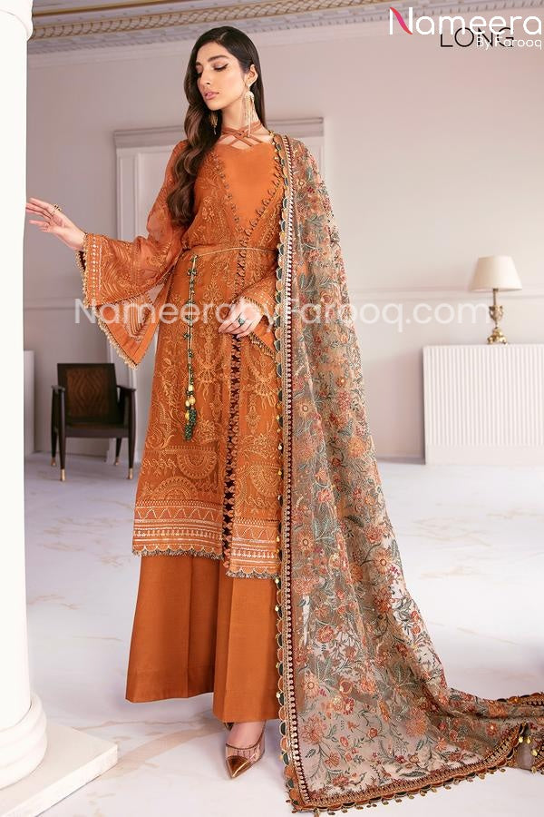 designer orange party wear 2021 online