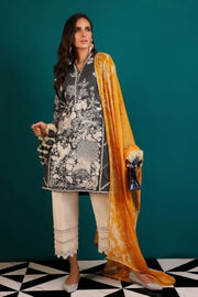 Alluring Pakistani dobby woven dress for casual wear in black color 