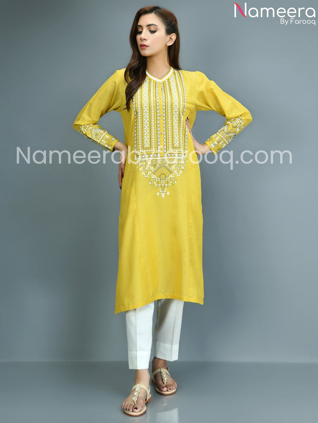 Pretty yellow embriodered dress 