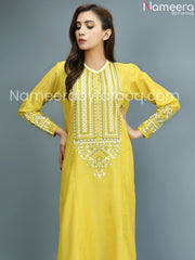 Designer yellow embriodered dress online 2021