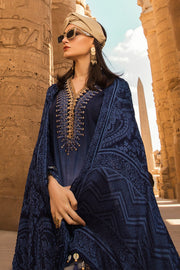 Latest Pakistani designer embroidered eid outfit in elegant blue color # E2212